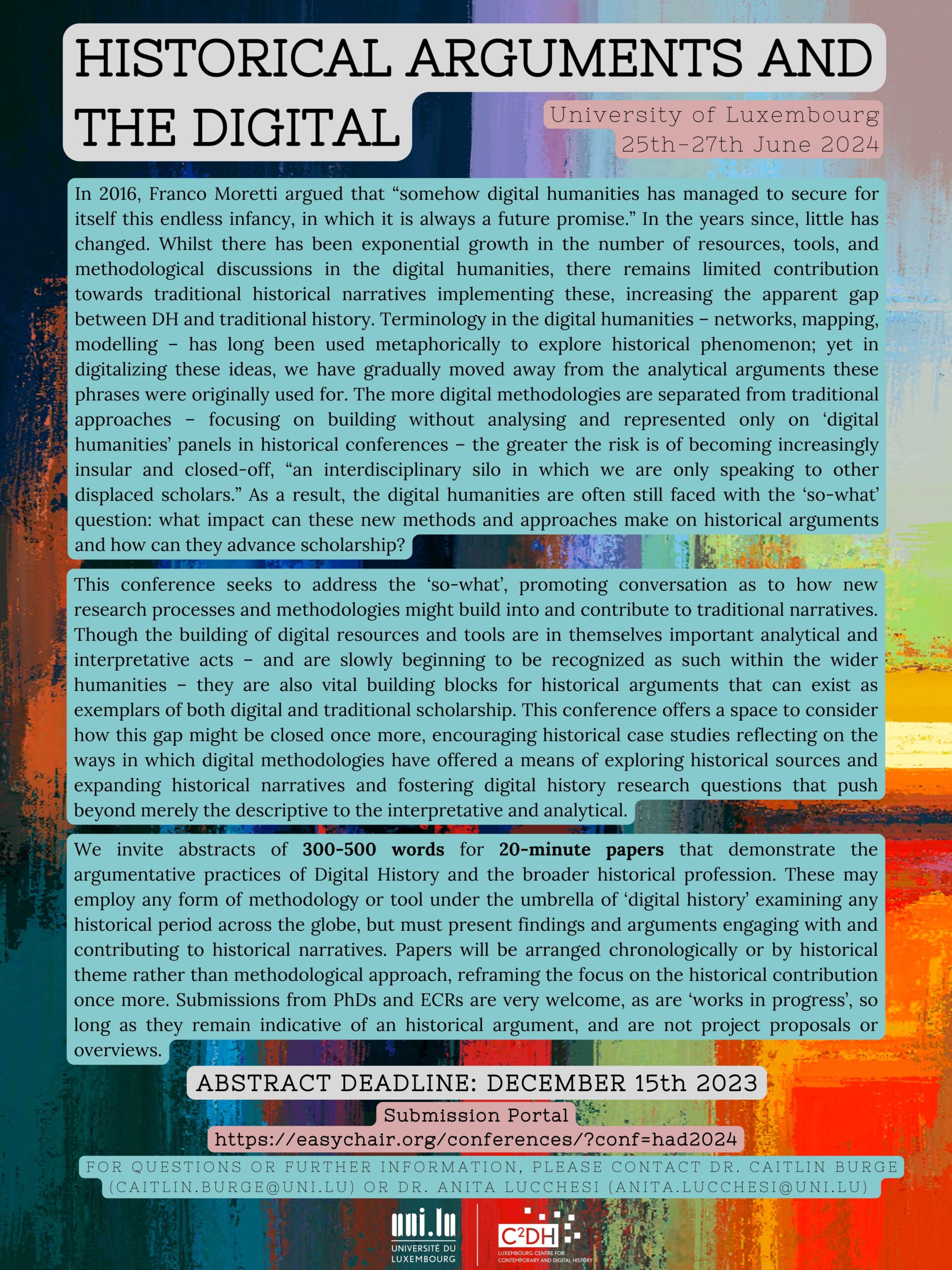 CfP Historical Arguments and the Digital (University of Luxembourg, 25